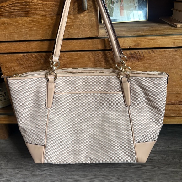 Coach Ava Zip Tote in Legacy Jacquard purse cream - Picture 8 of 16